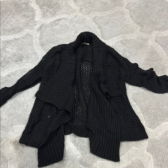 LOFT Black Open Front Cardigan Sweater - Picture 1 of 3